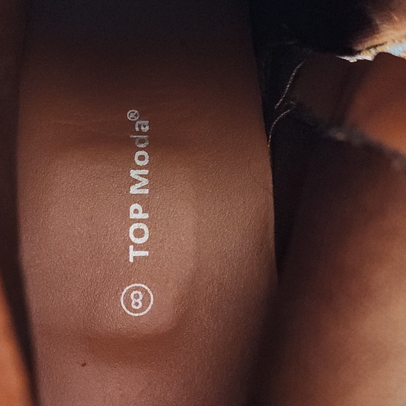 Top Moda booties. Lace up zip sides 3" heel - Picture 5 of 8